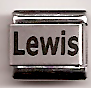 Lewis - laser name Italian charm - Click Image to Close